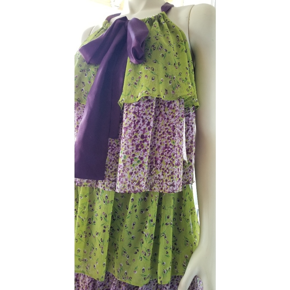 Allen B Schwartz Layered Colorful Dress, S. - Picture 2 of 7